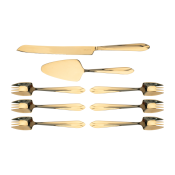 Splayd Gold Cake Knife Server Set