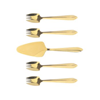 Splayd Gold Mirror Cake Server Set