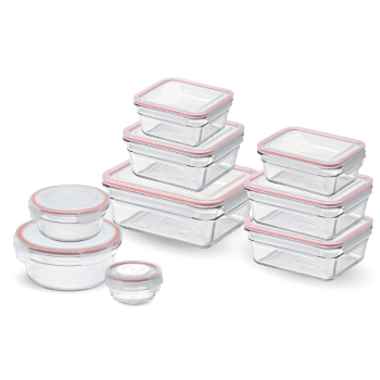 Glasslock Tempered Glass 9 Piece Oven Safe Container Set