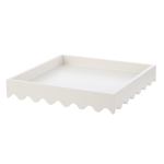 Cream coloured square tray with white background