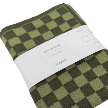 Ecovask Kitchen Towel Olive Pistachio Chequer 60x40cm