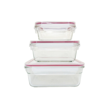 Glasslock Tempered Glass 3 Piece Oven Safe Container Set