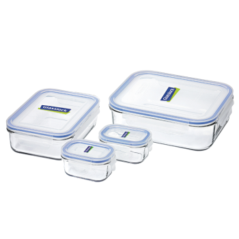 Glasslock Tempered Glass 4 Piece Container Set
