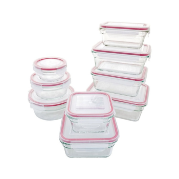Glasslock Tempered Glass 9 Piece Oven Safe Container Set