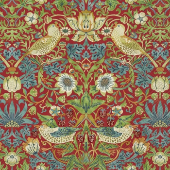 IHR Lunch Napkin Strawberry Thief Red