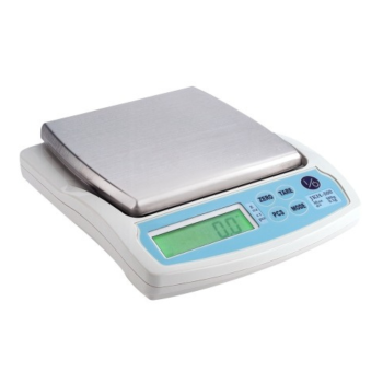 jadever jkh1000 pocket scale on white background. Brshed stainless with light blueface