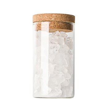 Rivsalt Pasta Salt Glass Jar with Cork Lid on a white background.
