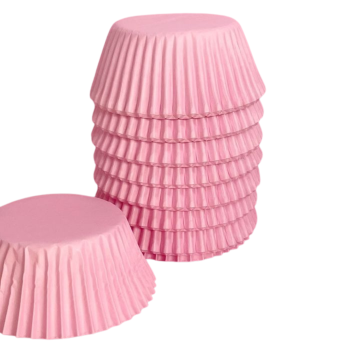 408 Baking Cup Pastel Pink stacked on a whie background.