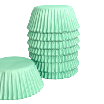 408 Baking Cup Pastel Teal stacked on a white background.