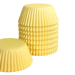 408 Baking Cup Pastel yellow stacked on a white background.
