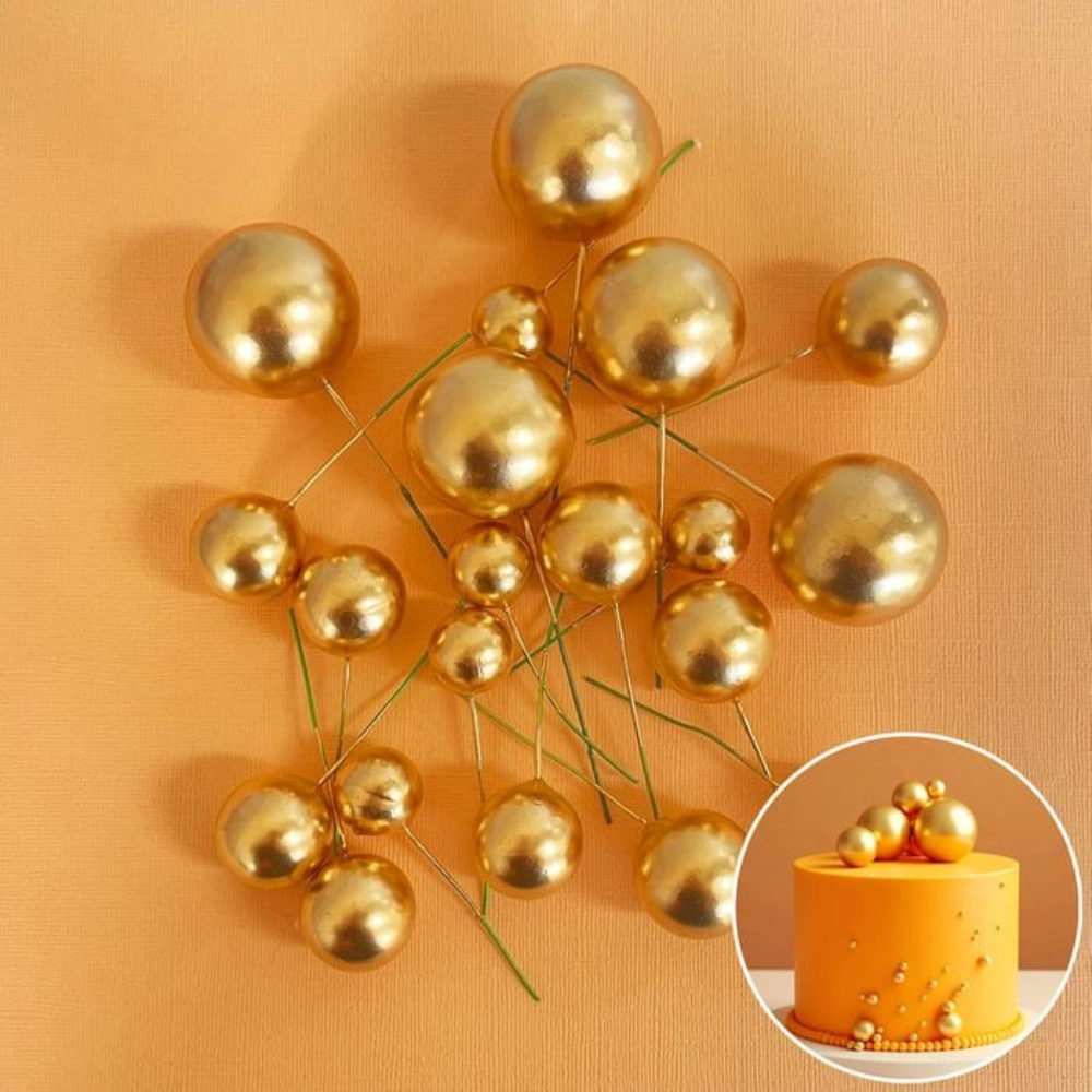 Cake-Craft-Deco-Foam-Ball-Topper-Baby-Gold