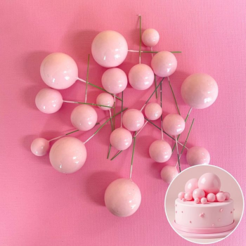Cake Craft Wish Decoration 20 Pack Pink Ball