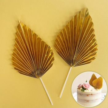 Wish Deco Fan Topper Gold on gold background.