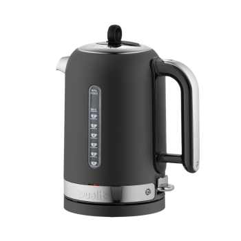 Dualit Classic Kettle Matte Black on a white background.