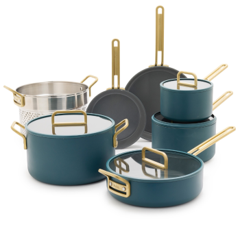 GreenPan Stanley Tucci™ Ceramic Non-Stick 11 Piece Cookware Set Venetian Teal