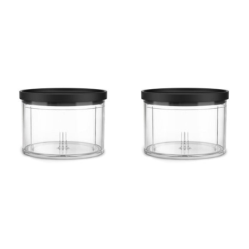 KitchenAid Go Cordless Top down Chopper bowl + lid on a white background.