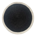 Linens & More Jute Round Placemat Cream Border