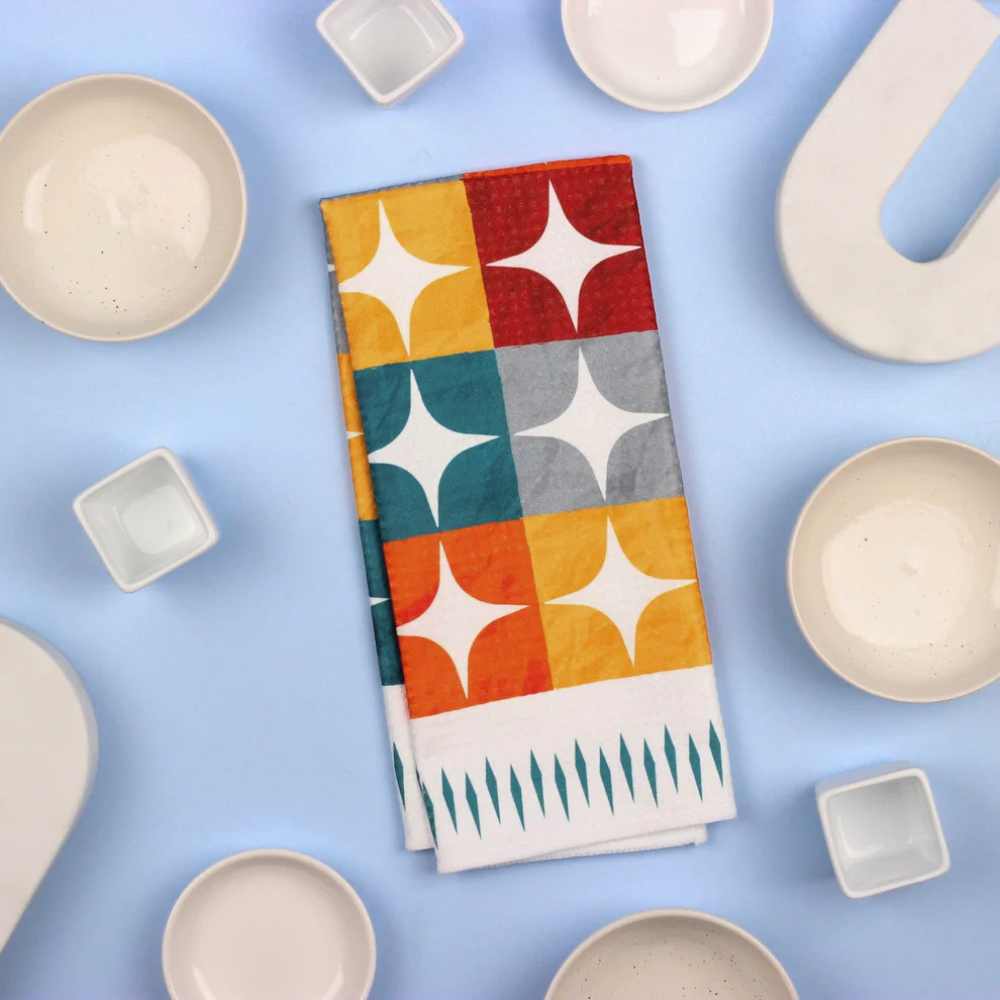 Render Dish Towel Mid-Century Colourblock