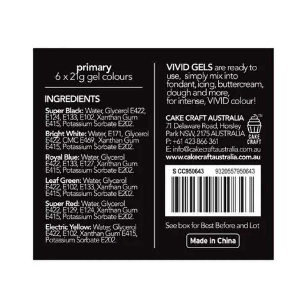 VIVID PRIMARY 6 PACK GEL COLOURS (1)