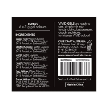 VIVID Sunset 6 PACK GEL COLOURS (1)