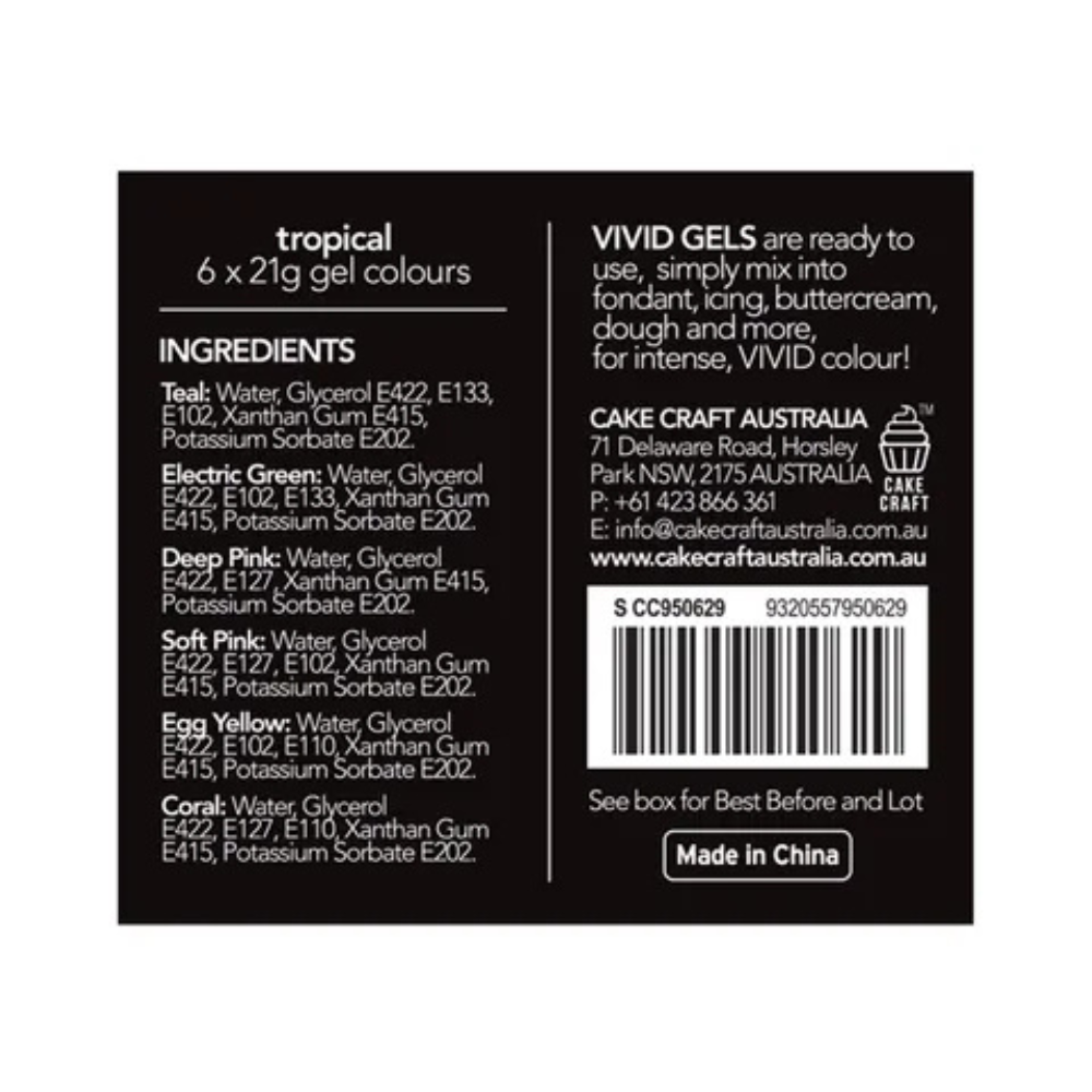 VIVID Tropical 6 PACK GEL COLOURS (3)