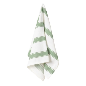 Costa Nova Alessa Kitchen Towel Chive is a white towel with chive green stripes.
