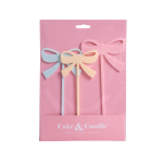 Cake & Candle Milkshake Mixed Bows Cake Topper