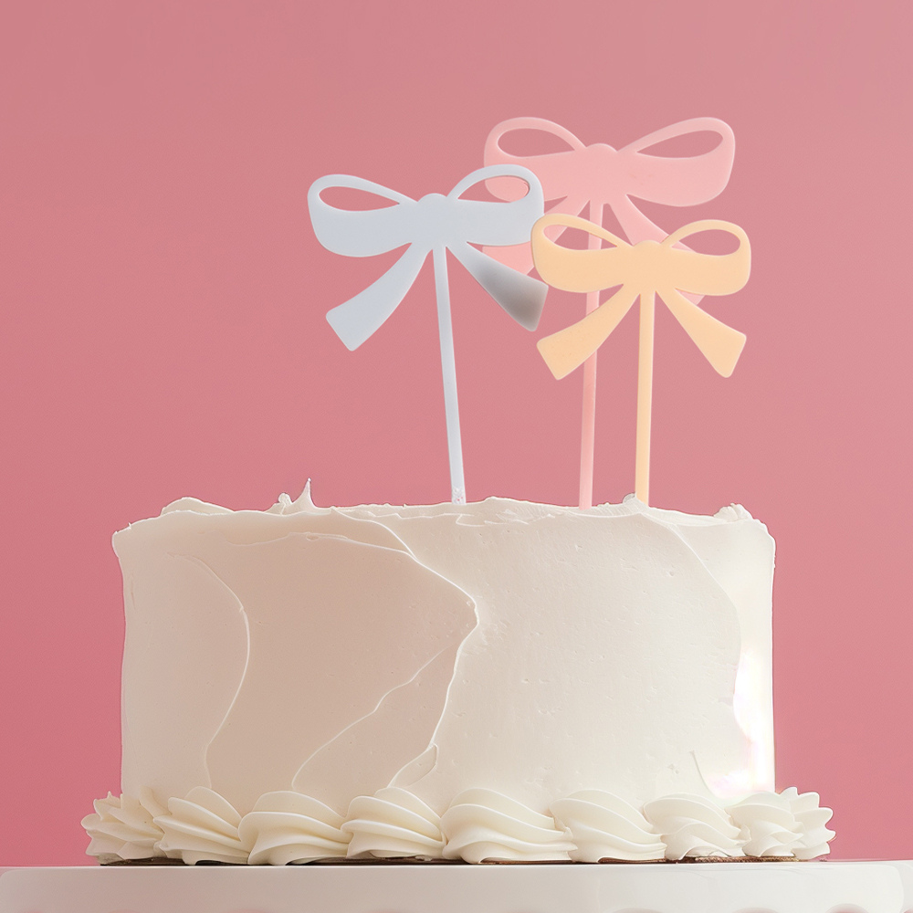 Cake & Candle MILKSHAKE BOWS Cake Topper