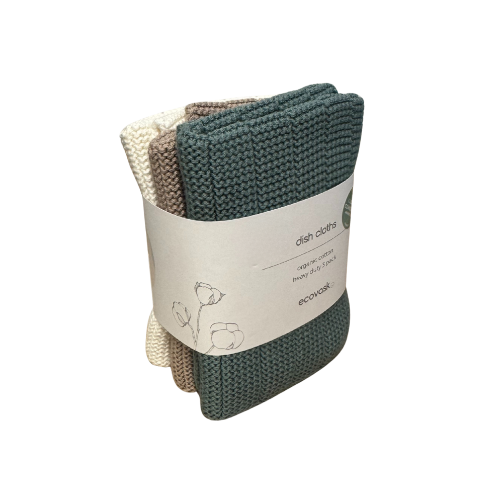 Ecovask Heavy Duty Dishcloths 3pk Sea Glass