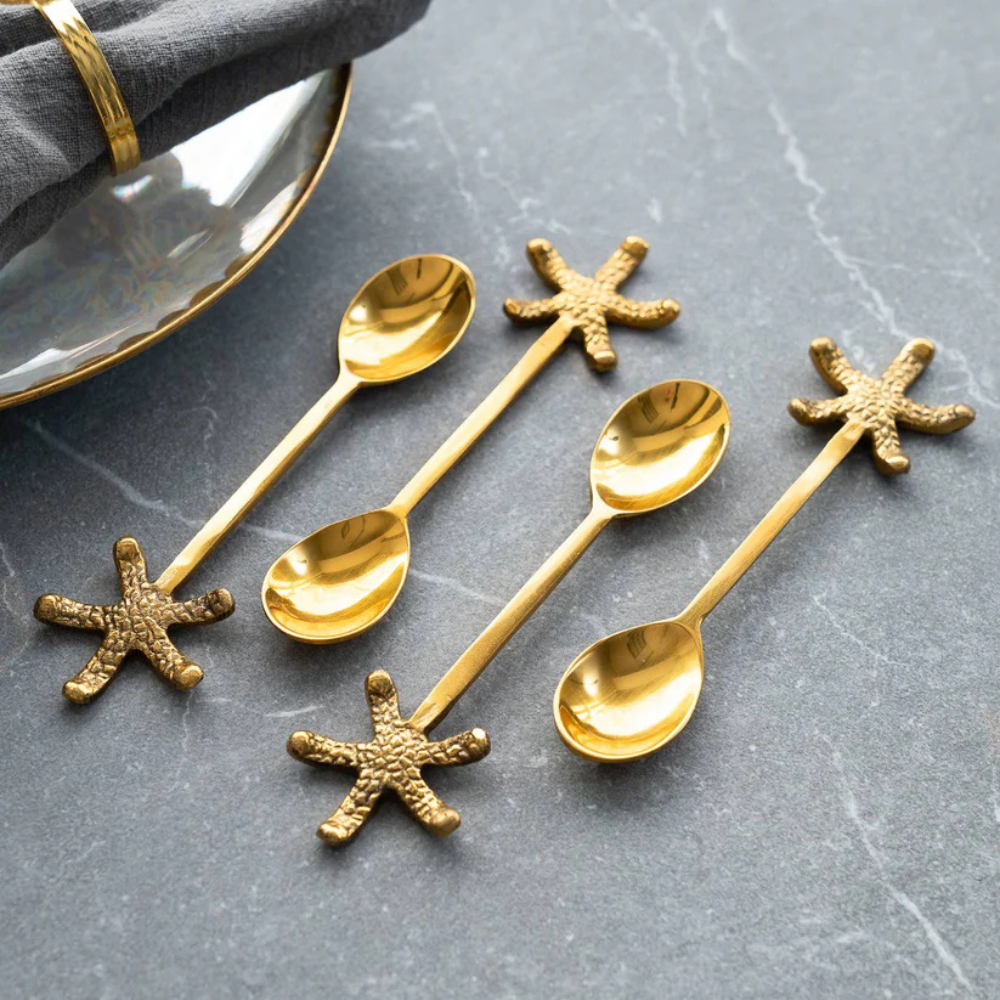 GOLDEN STARFISH SPOON SET
