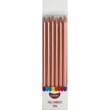GoBake 12cm Rose Gold Candles Pack of 12
