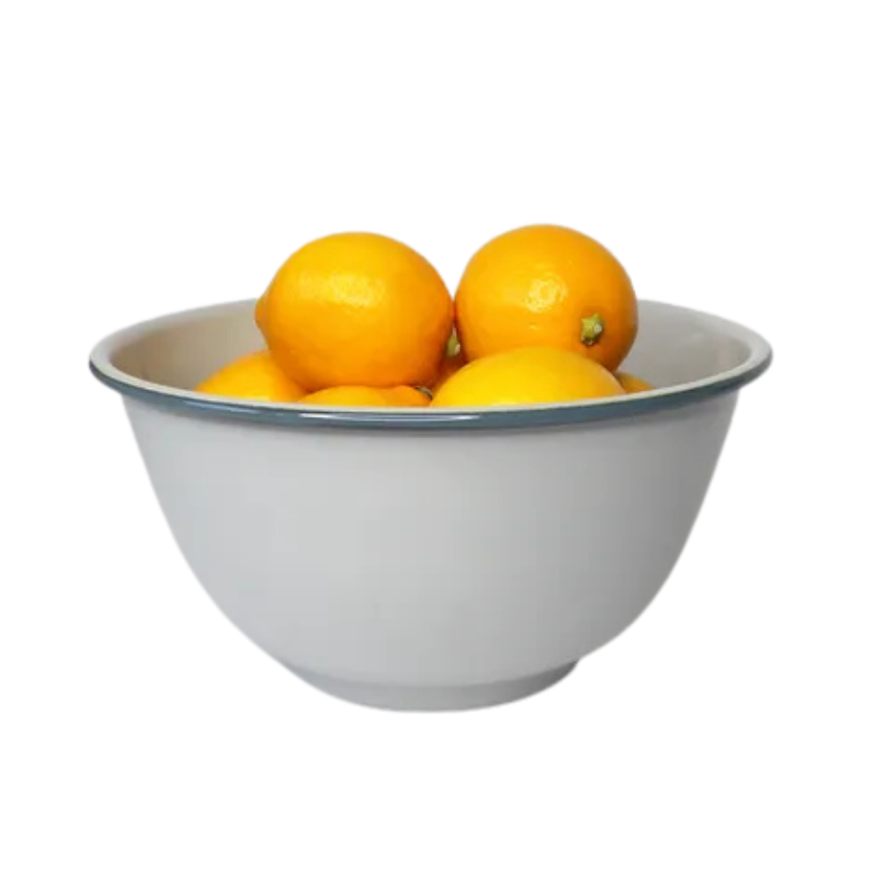 Grey Enamel footed Bowl 20cm (1)