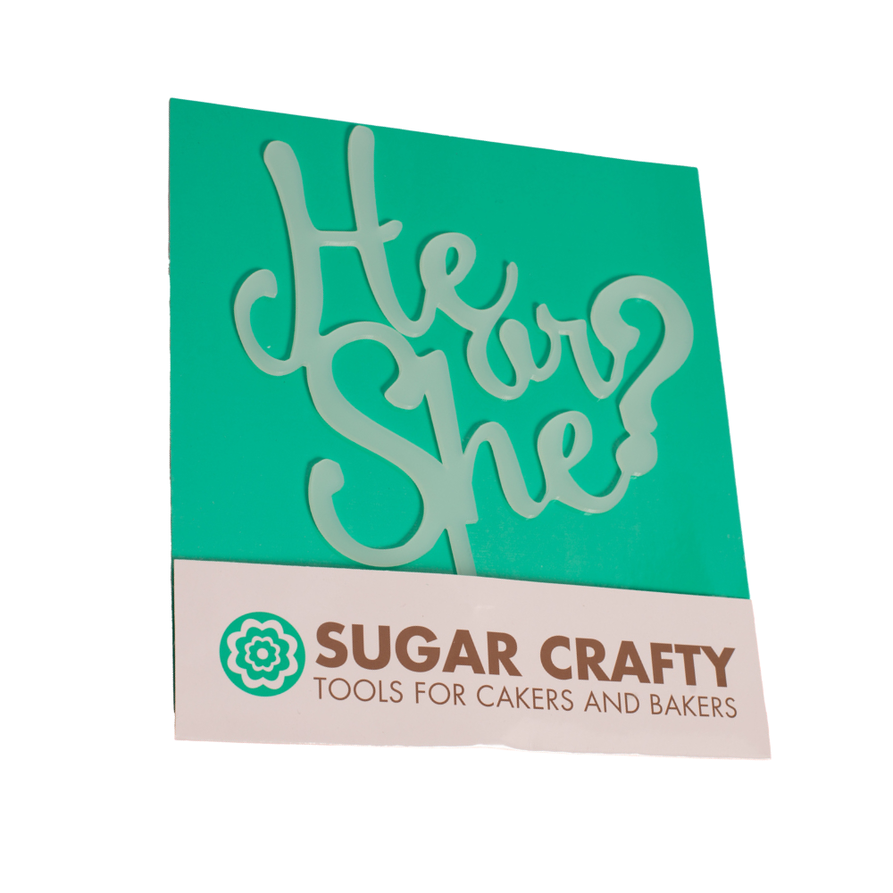 HE or SHE Cake Topper White (3)