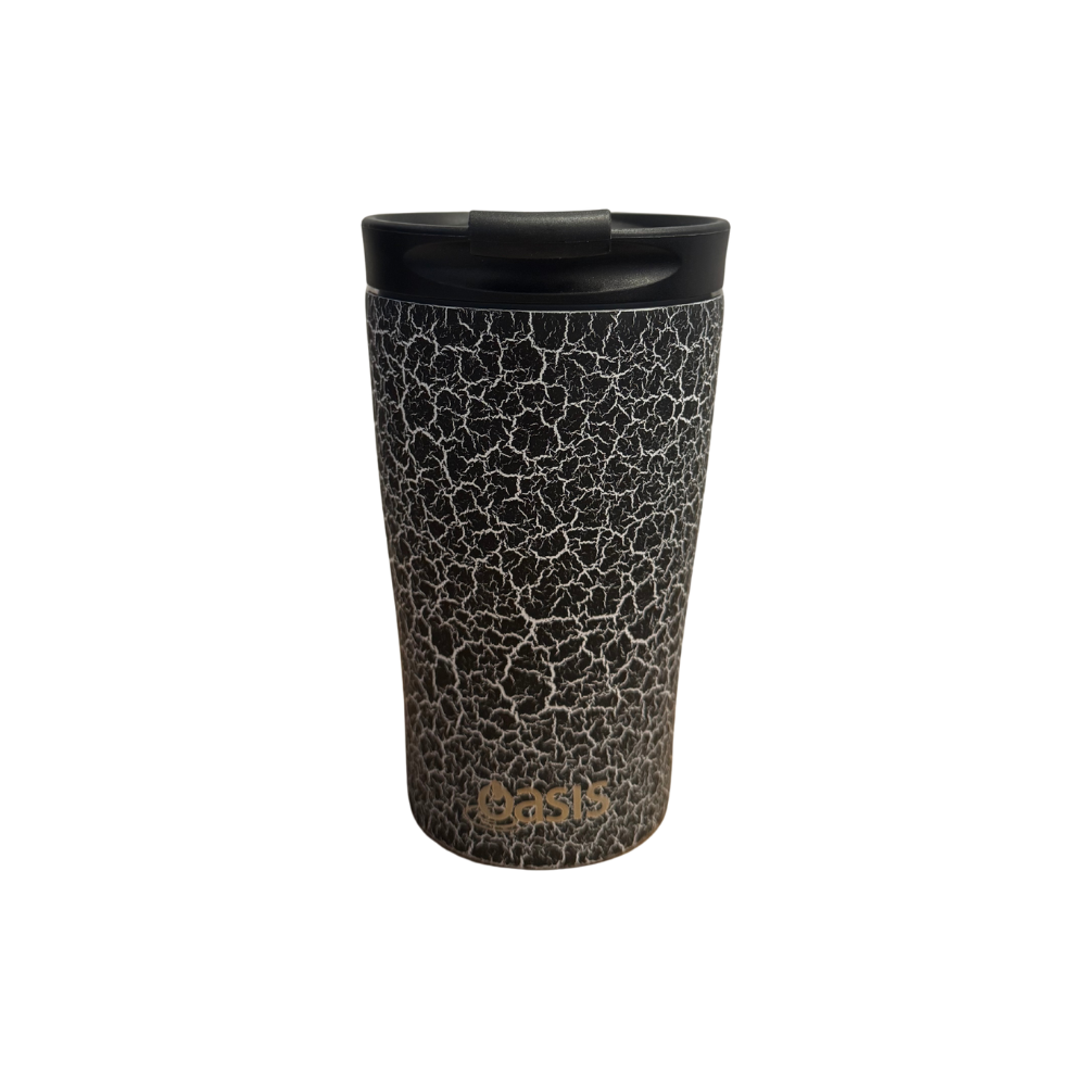 INSULATED TRAVEL CUP BLACK CRACKLE
