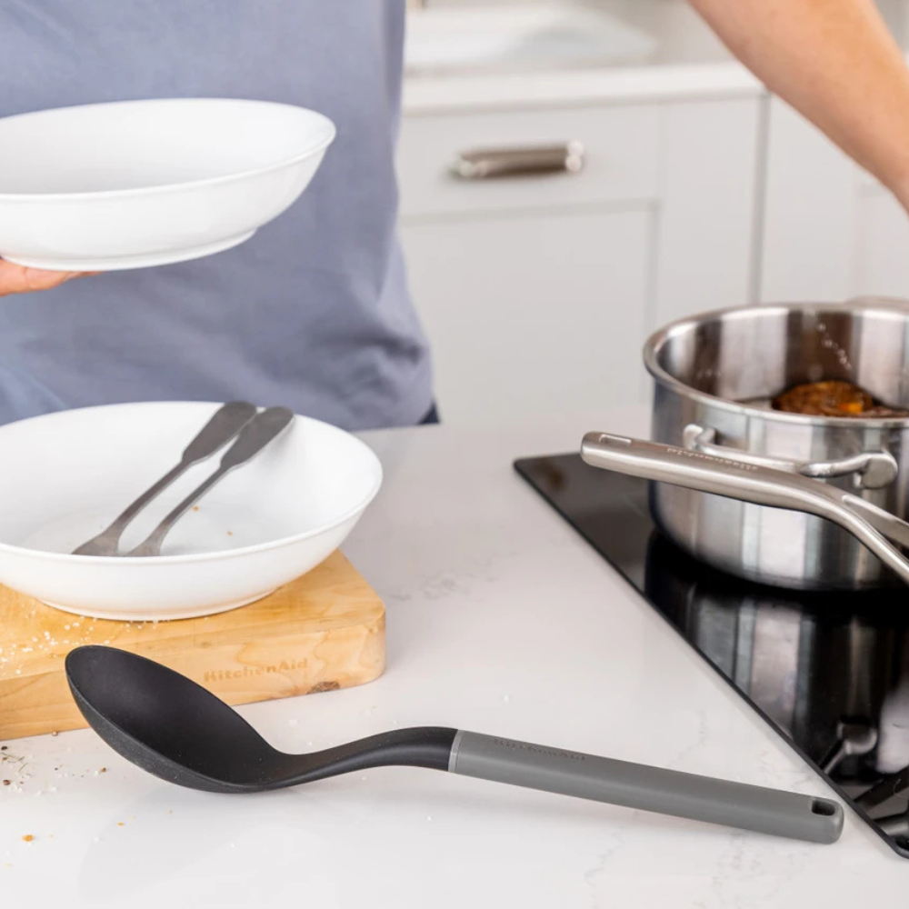 KitchenAid Solid Spoon Charcoal 34cm (2)