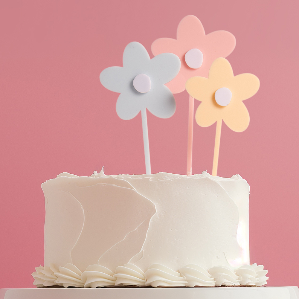 MILKSHAKE FLOWERS Cake Topper MIXED 3 Flowers