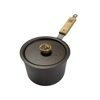 Netherton Foundry Saucepan with Lid & Oak Handle 18cm