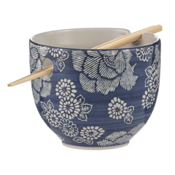 Ladelle Bloom Noodle Bowl With Chopsticks