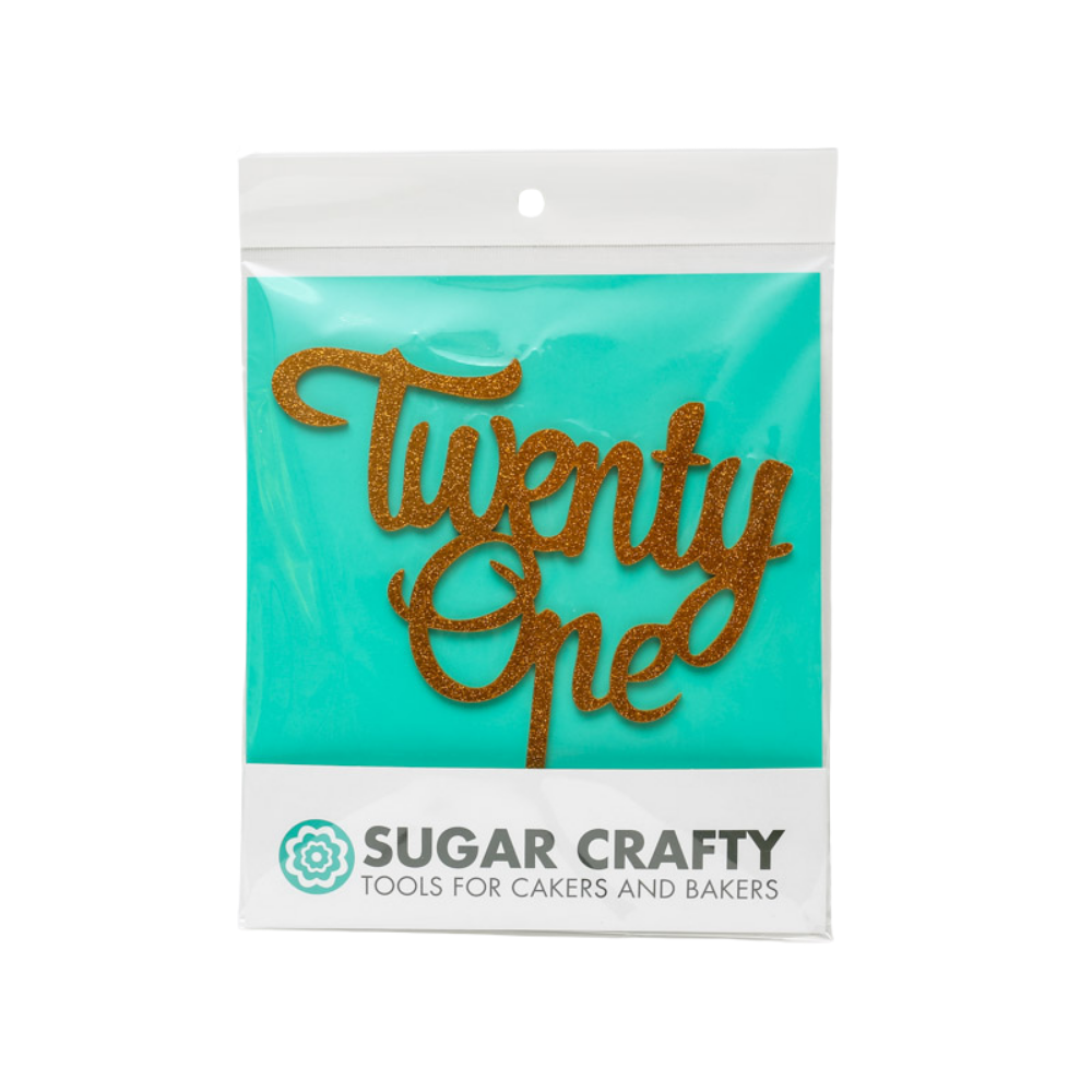 Number TWENTY ONE Cake Topper Gold (2)