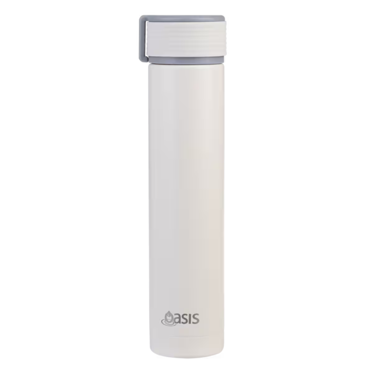 Oasis Stainless Steel Insulated Skinny Mini Drink Bottle 250ml Alabaster
