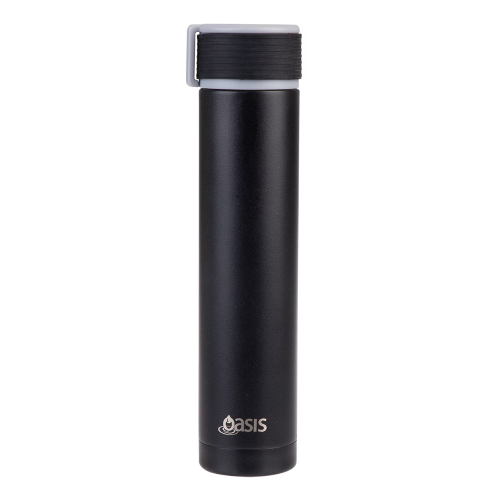 Oasis Stainless Steel Insulated Skinny Mini Drink Bottle 250ml Black (1)
