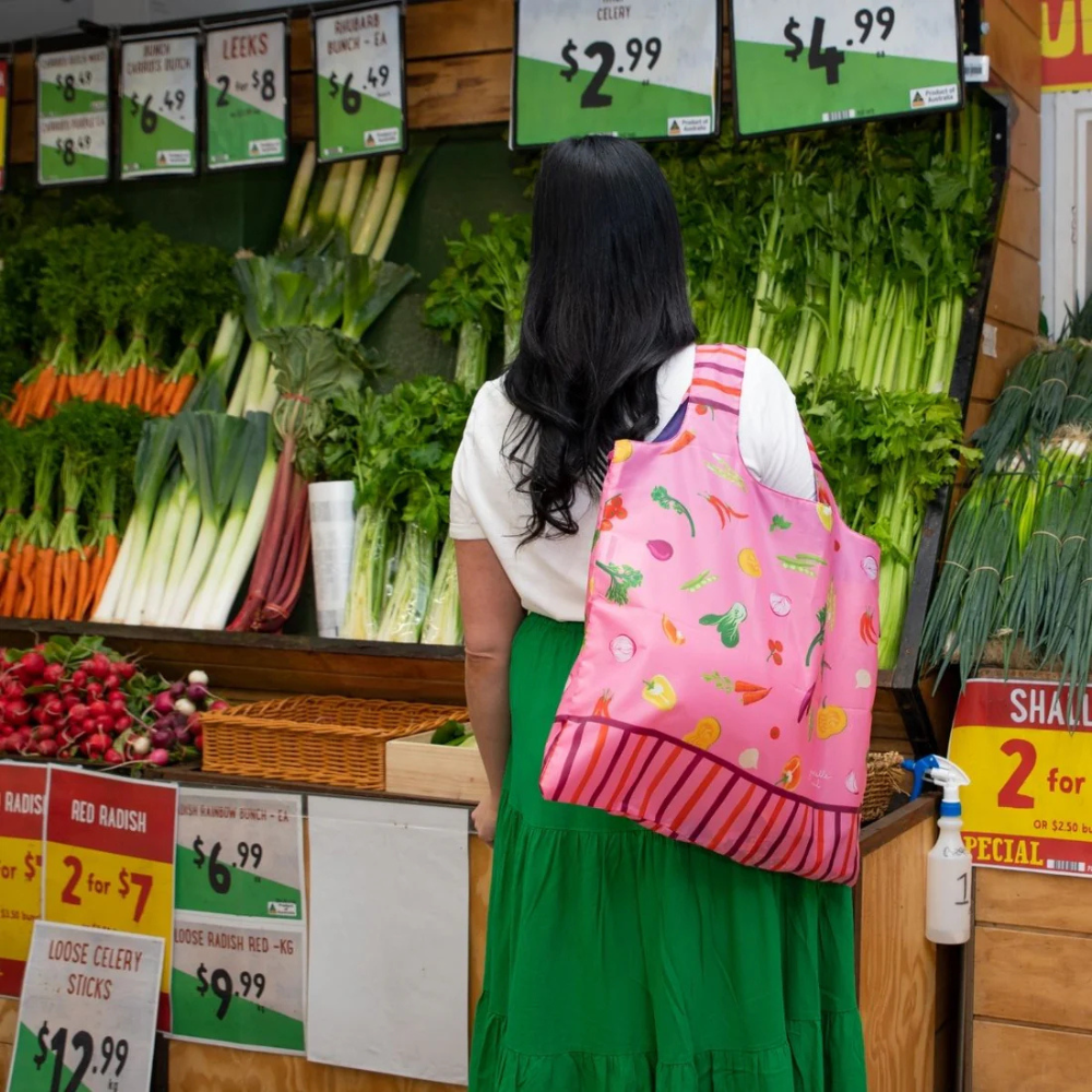 Ruby Olive Reusable Shopping Bag Harvest Stripe (2)
