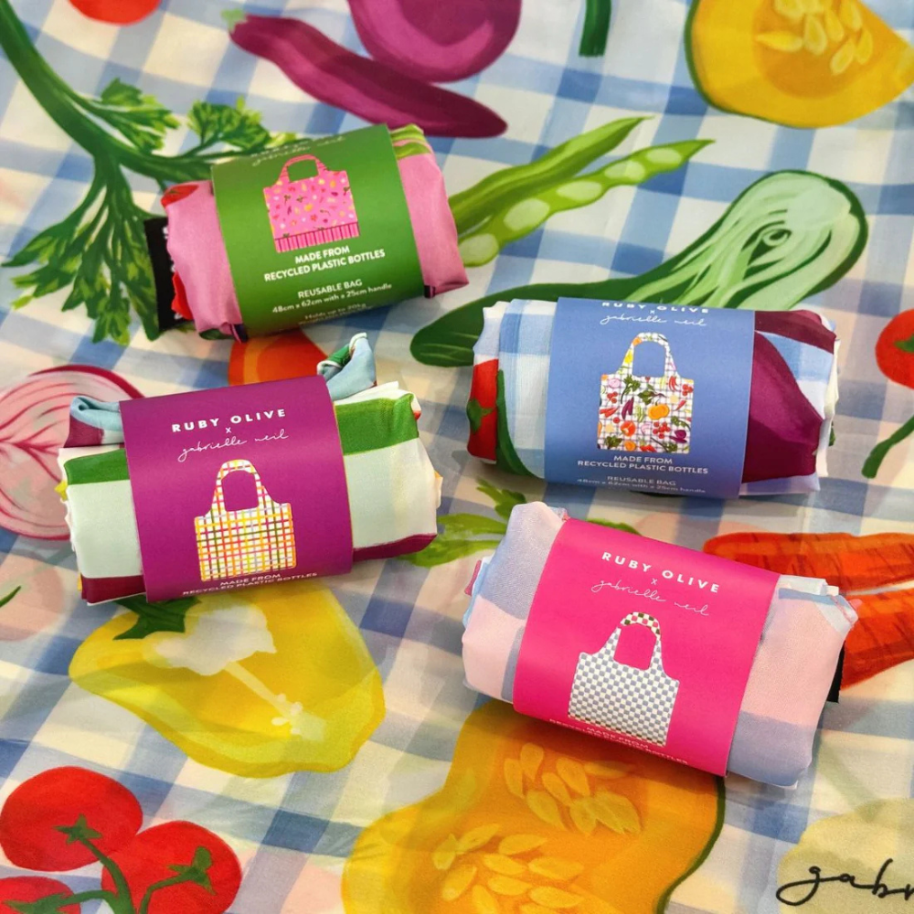 Ruby Olive Reusable Shopping Bag Harvest Stripe (5)