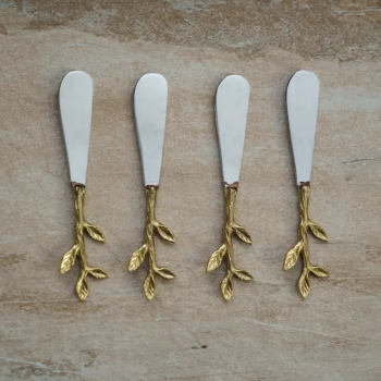 S.S Gold Leaf Bud Handle Spreaders Set of 4 (4)