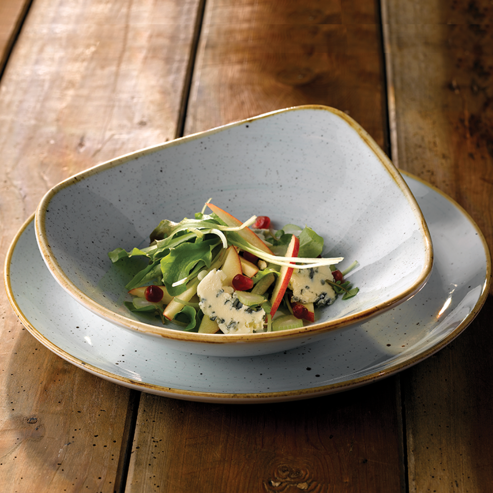 Stonecast Duck Egg Triangular Bowl 185mm (1)