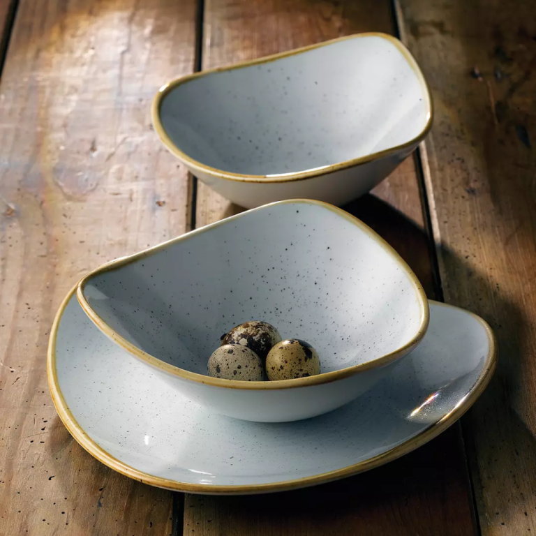 Stonecast Duck Egg Triangular Bowl 185mm