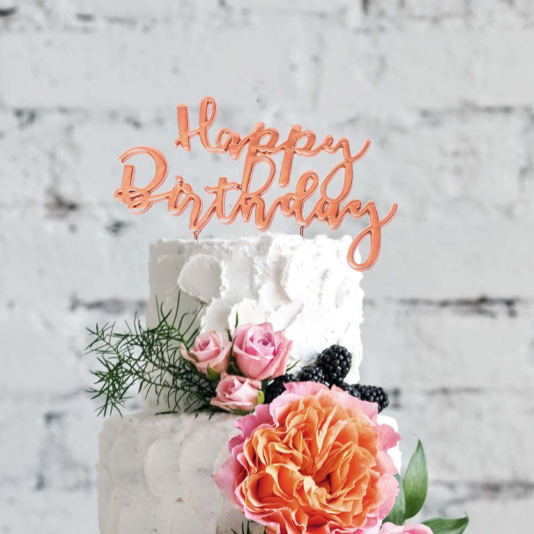 Sugar Crafty Rose Gold Plated Happy Birthday Cake Topper (1)