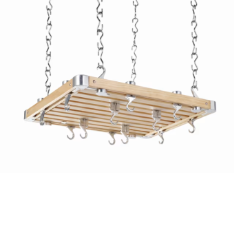 hahn Ceiling Rack Medium Rectangle Classic Collection Natural Wood