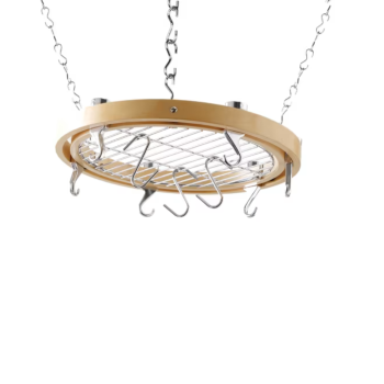 hahn Ceiling Rack Round Collection Natural Wood