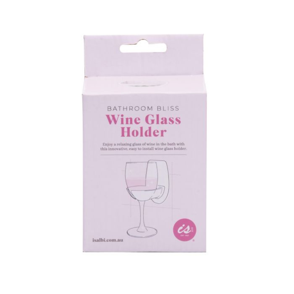 isGift Bathroom Bliss Wine Glass Holder White
